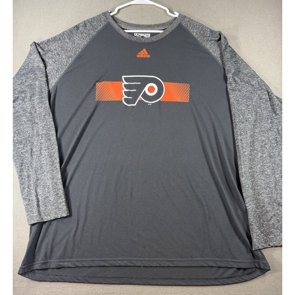 Philadelphia Flyers Shirt Mens 3XL Black Adidas Long sleeve Climalite Stretch